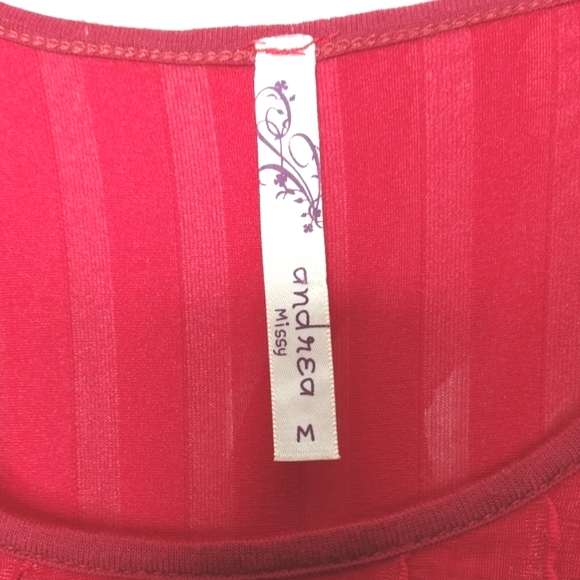 Andrea Missy Women Crimson Red Chiffon Flutter Ruffles Fairycore Blouse - Picture 9 of 9